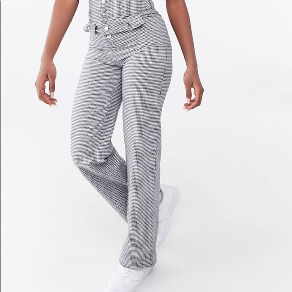 High-Rise Houndstooth Pants